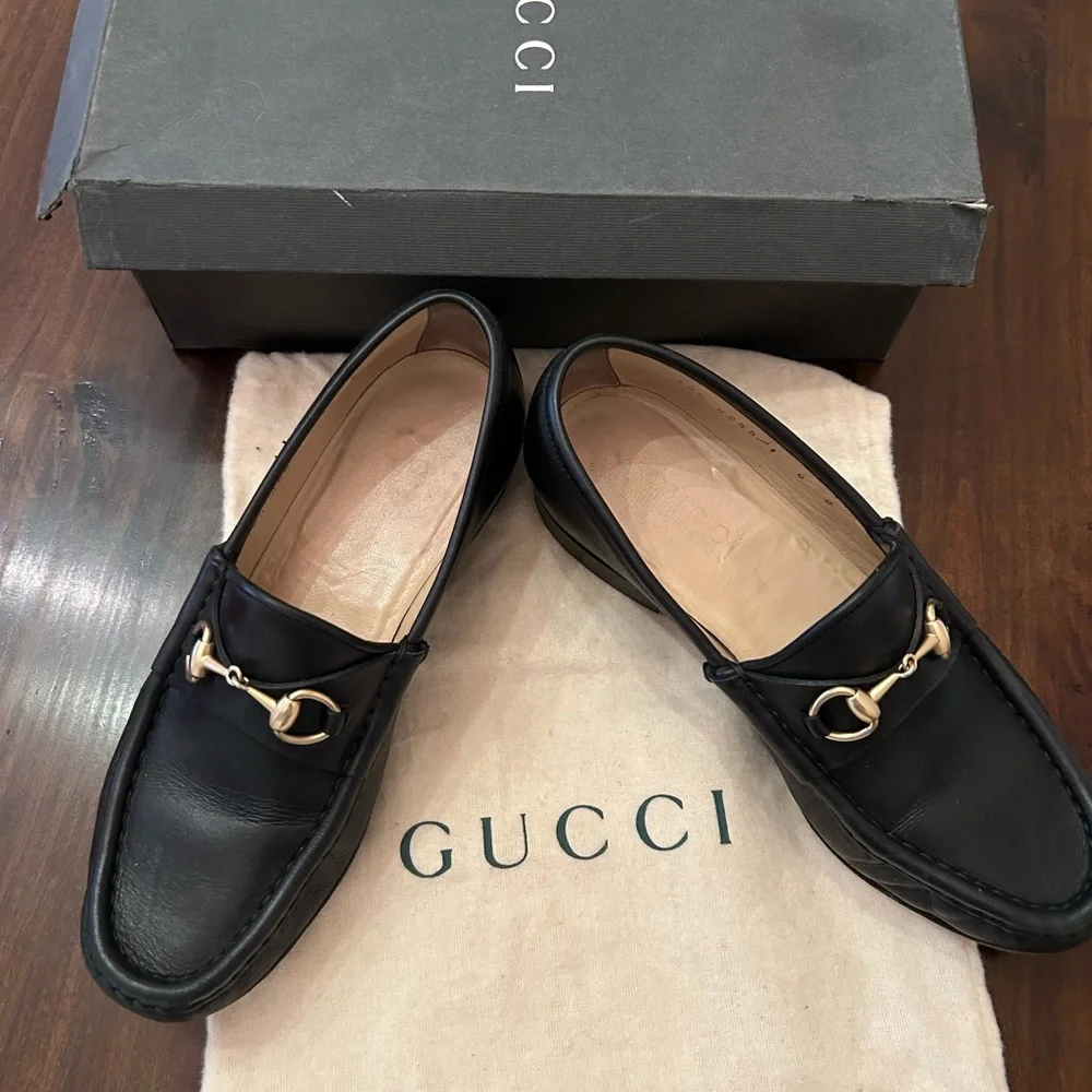 Gucci Black Leather Slip-On Loafers - Picture 4 of 10